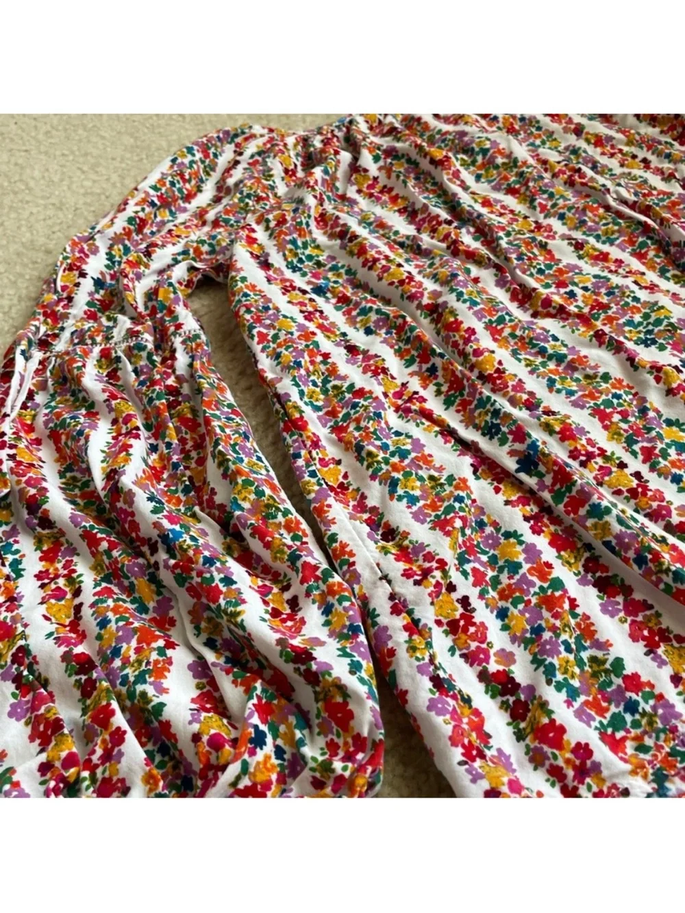 Gap Kids Boho Floral Off-Shoulder Peasant Top - Pink Multi